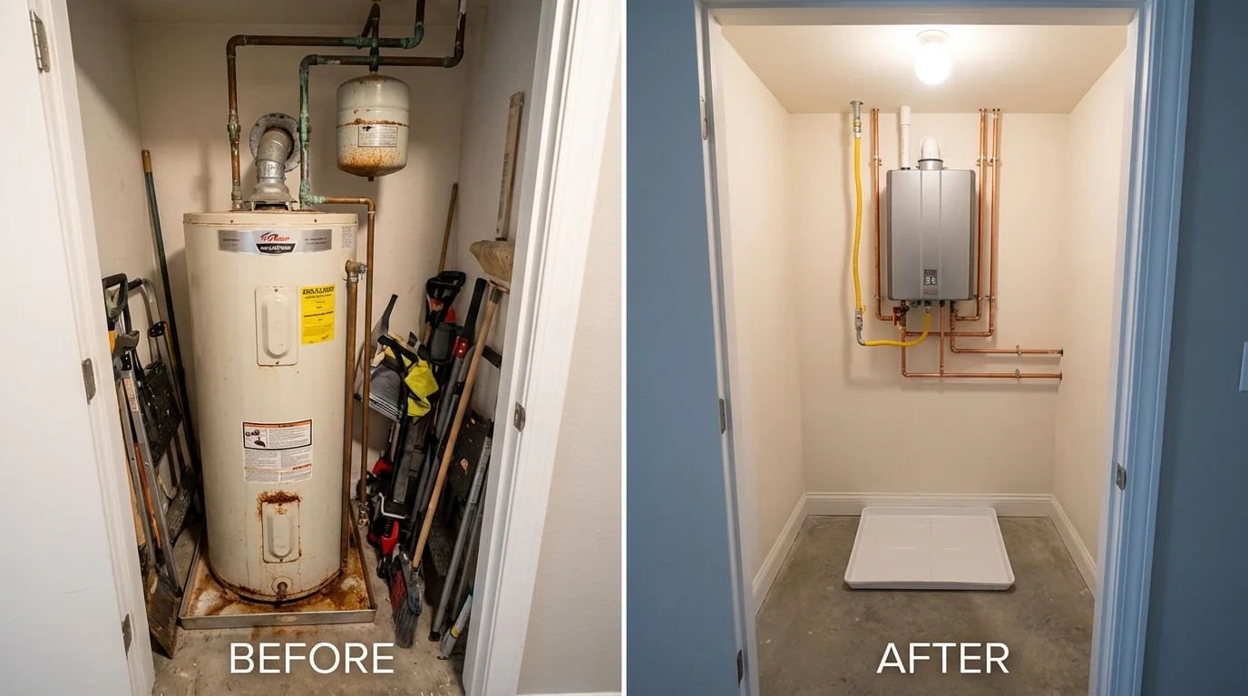 Tank water heater versus wall-mounted tankless unit comparison for Bisbee, AZ homeowners